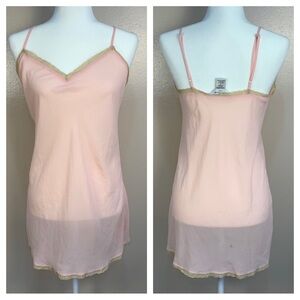 Cacique Paris Rare VTG 90s Slip Chemise Lace Trim